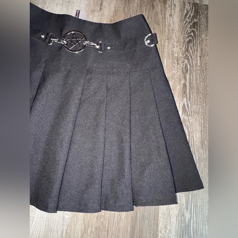 Killstar Scary Pleated Black Mini Skirt Size Medium - Picture 5 of 7